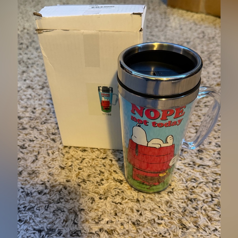 ☕️ Spoontiques - Snoopy “Nope Not Today” 14 Oz. Acrylic Travel Mug, NWT